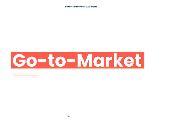 2023 | State of Go to Market - Page 1